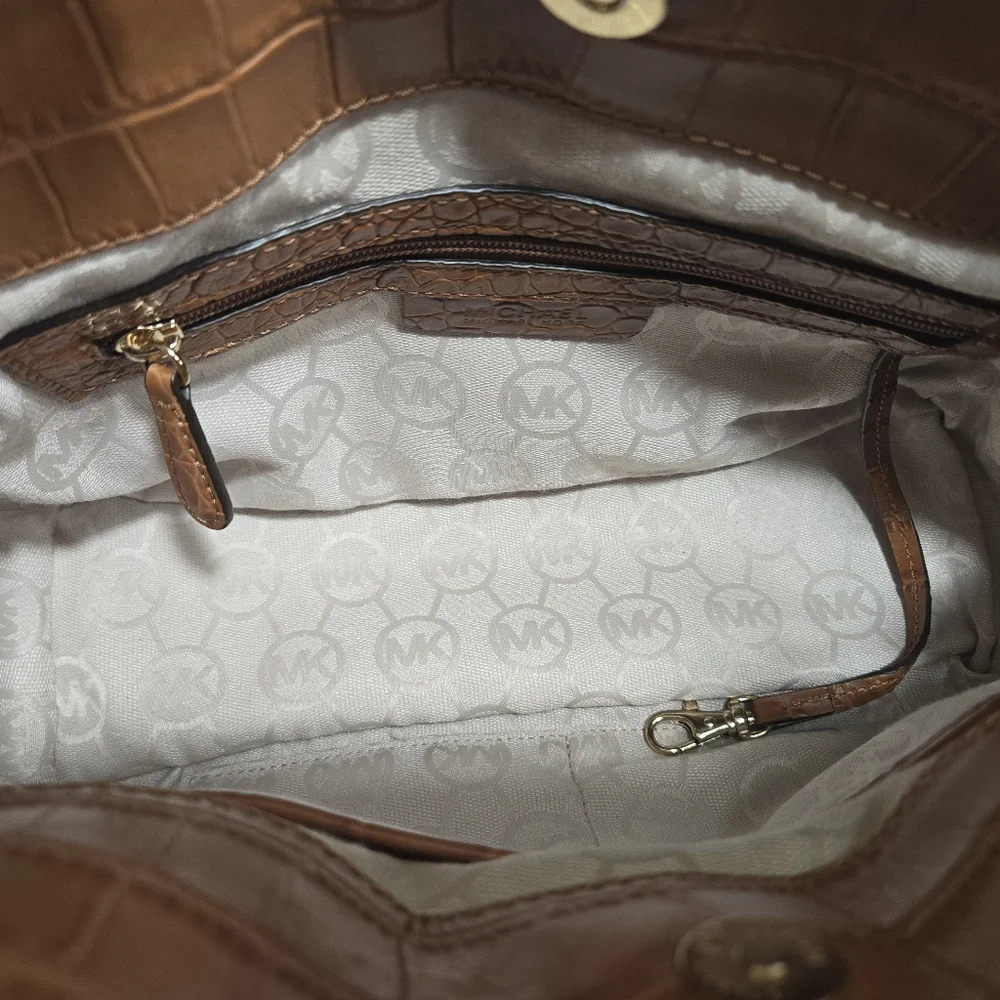 Michael Michael Kors Hamilton Pick Stitch Hemp EW Satchel Canvas Purse